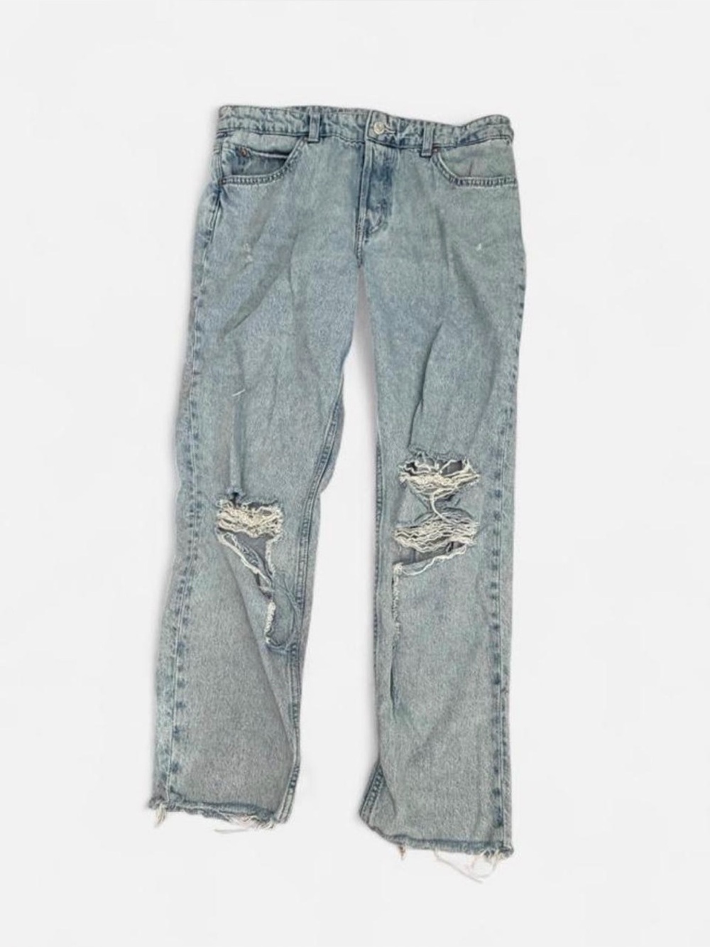 Light Wash Distressed Low Waist Boyfriend Jeans